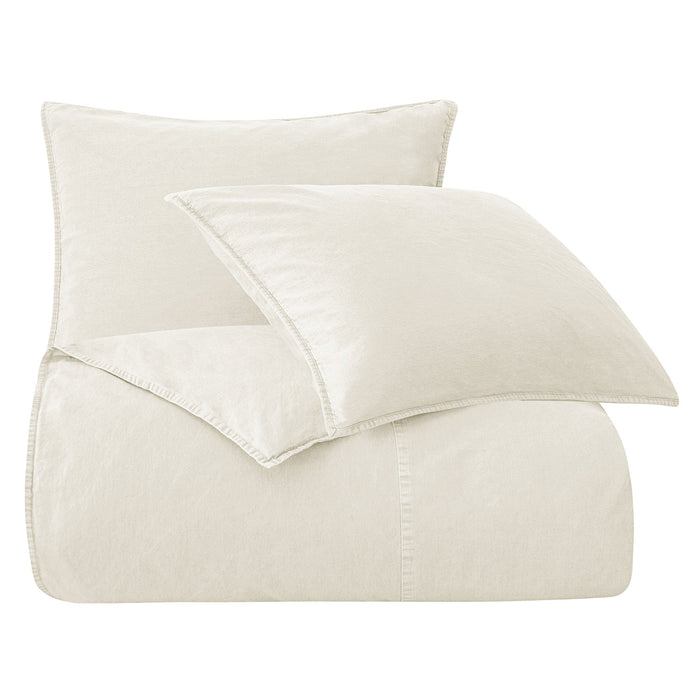 Stonewashed Cotton Canvas Duvet Cover Set Duvet Cover