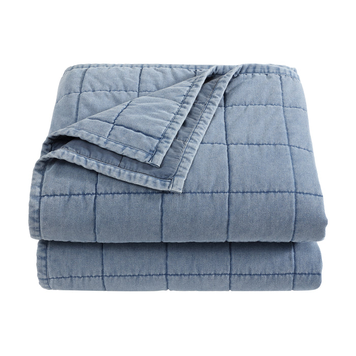 Stonewashed Denim Quilt Set