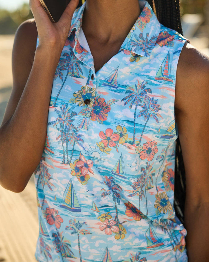 The BVIs - Ladies Sleeveless Golf Polo by Kenny Flowers