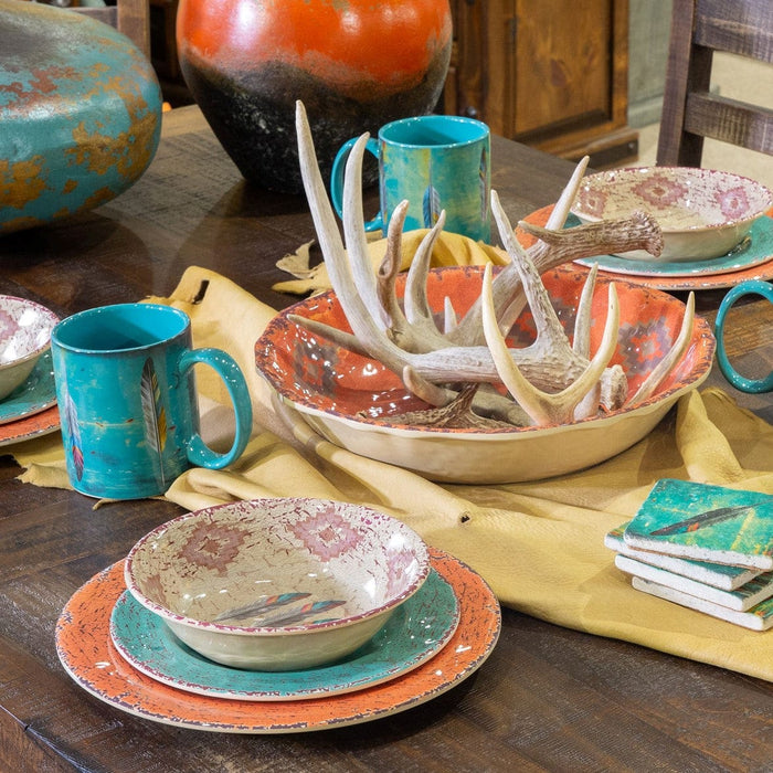 Tossed Feather Melamine Serving Bowl Serving Bowl