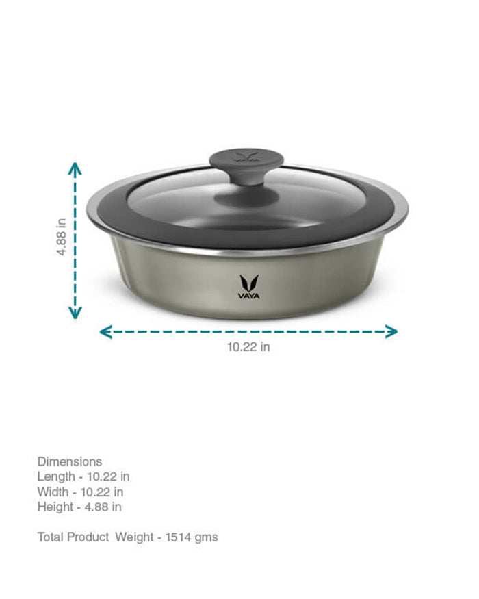 Vaya HauteCase 37.2 fl oz Cloud Grey, Glass Lid