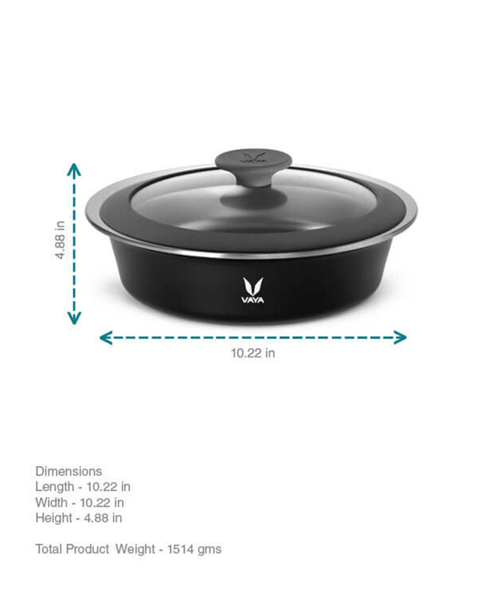 Vaya HauteCase 37.2 fl oz Sable Black, Glass Lid