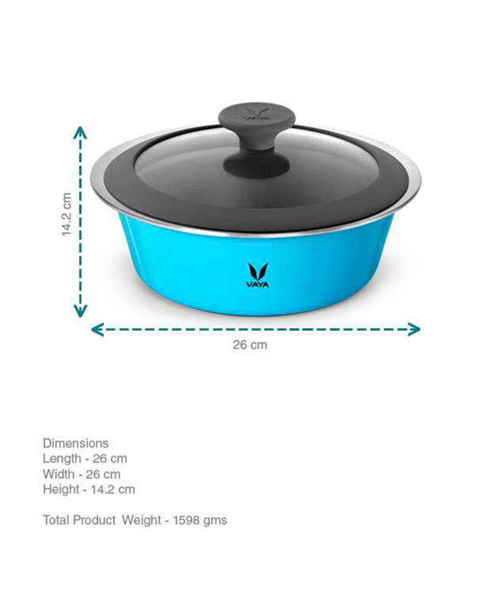 Vaya HauteCase 50.7 fl oz Azure Blue, Glass Lid