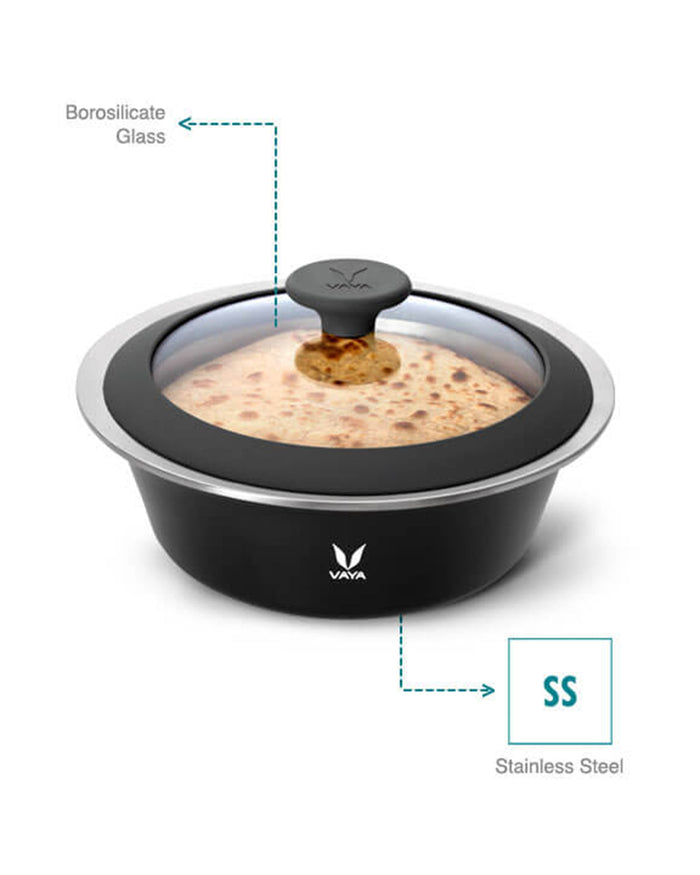 Vaya HauteCase 50.7 fl oz Sable Black, Glass Lid