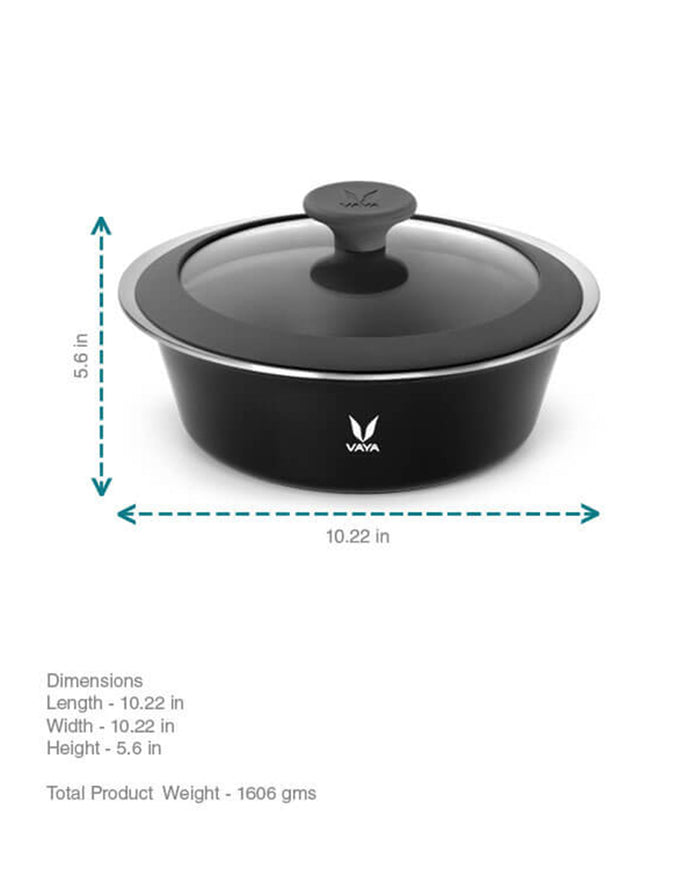 Vaya HauteCase 50.7 fl oz Sable Black, Glass Lid