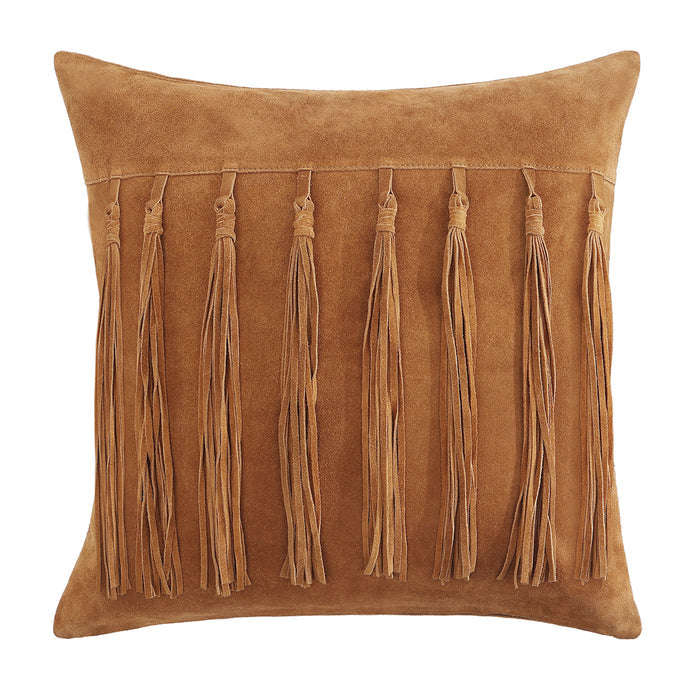 Western Suede Tassel Pillow