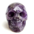 White Whale Healing Crystal Stone Amethyst Human Reiki Skull Figurine Statue Sculptures
