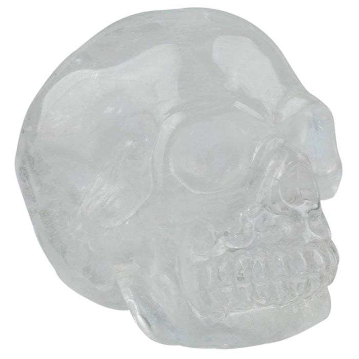 White Whale Healing Crystal StoneRock Quartz Human Reiki Skull Figurine Statue Sculptures
