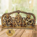 White Whale Metal Laxmi Ganesh Saraswati Idol, 14 cm x 26 cm x 5 cm, Gold