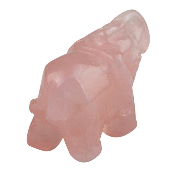 Whitewhale Healing Crystal Guardian Rose Quartz Elephant Pocket Stone Figurines Carved Gemstone