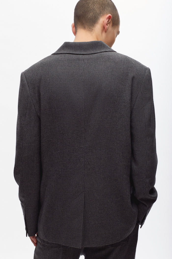 Wool Laureate Jacket in Charcoal Houndstooth