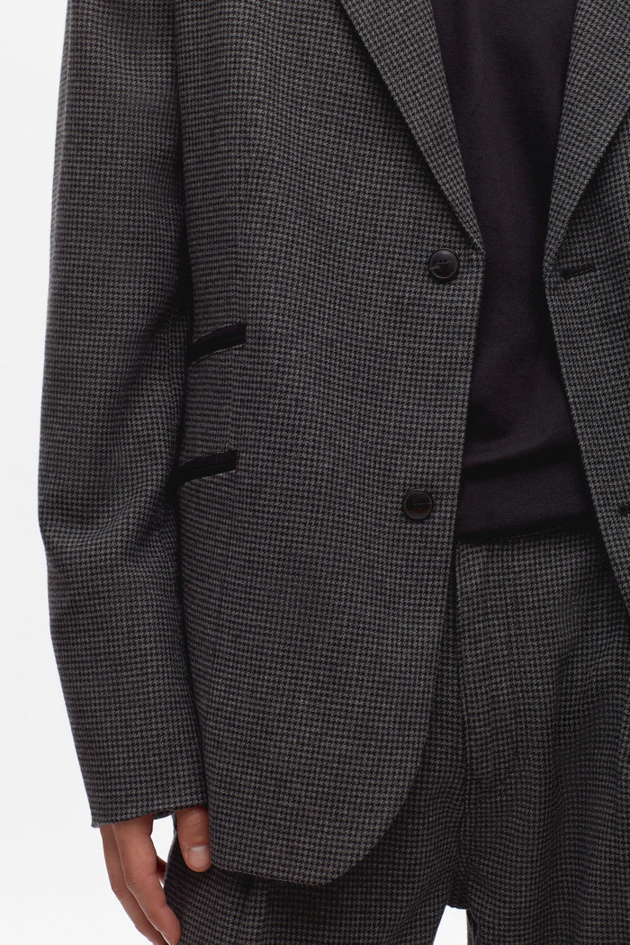 Wool Laureate Jacket in Charcoal Houndstooth