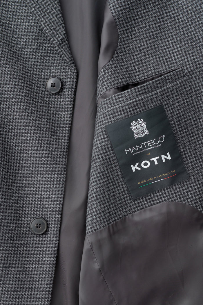 Wool Laureate Jacket in Charcoal Houndstooth