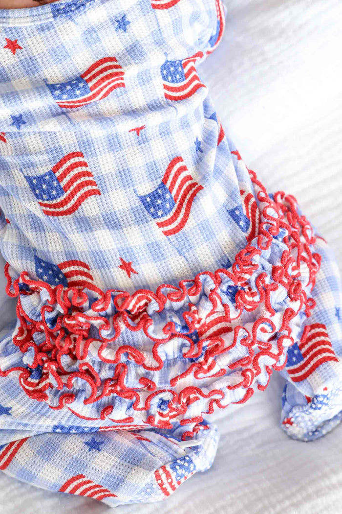 Zipper Footie- Star-Spangled Picnic by Caden Lane